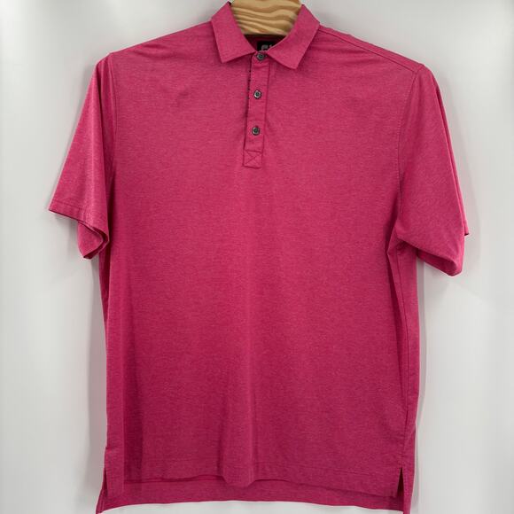 Footjoy Mens XL Solid Pink Short Sleeve Golf Polo Shirt - Picture 4 of 5